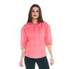 Sweatshirt met capuchon en ritssluiting met 3/4 mouwen voor dames Leone Basic