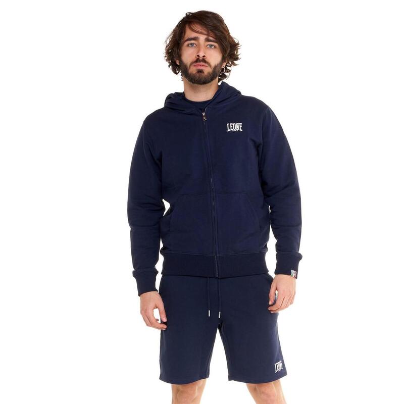 Leone Basic Sudadera con capucha y cremallera para hombre