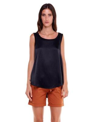Satijnen tanktop voor dames black & white