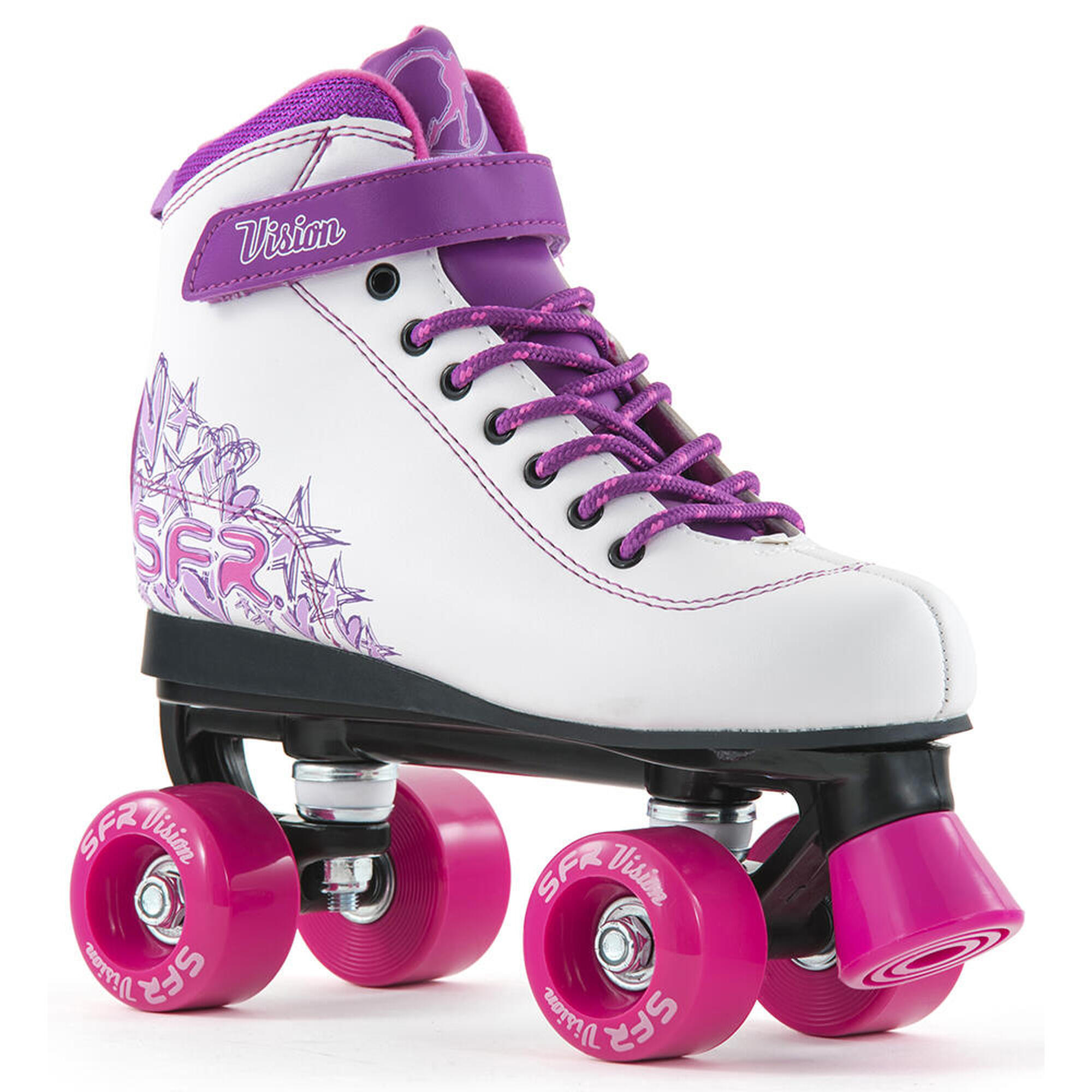 Photos - Roller Skates Vision Ii White/pink Kids Quad 