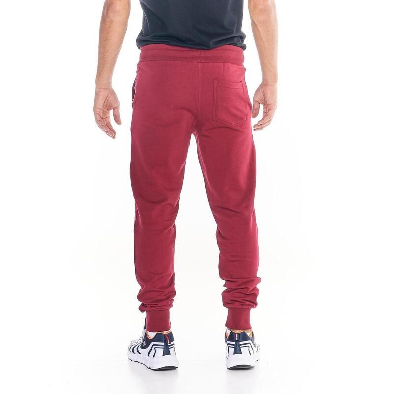 Pantalon basique en molleton pour homme avec cheville élastique petit logo