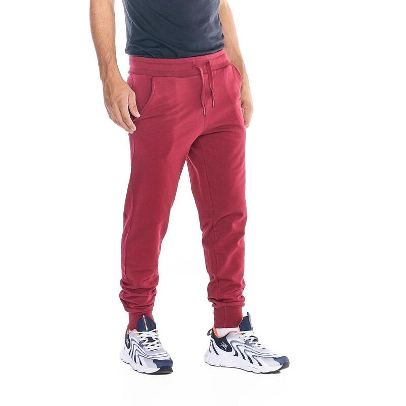 Pantalon basique en molleton pour homme avec cheville élastique petit logo