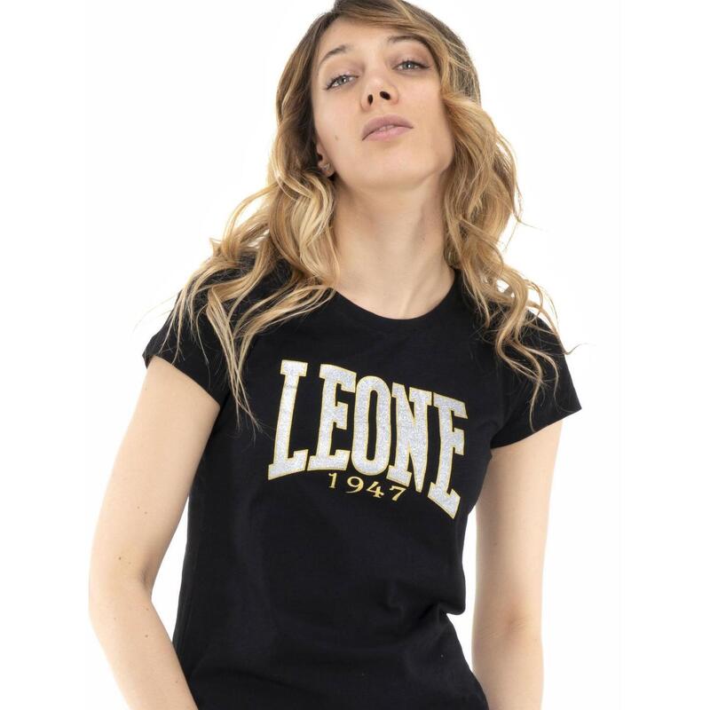 T-shirt femme logo or et argent