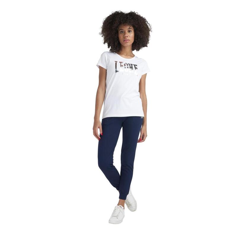 T-shirt Leone donna con maniche corte e logo grande Basic