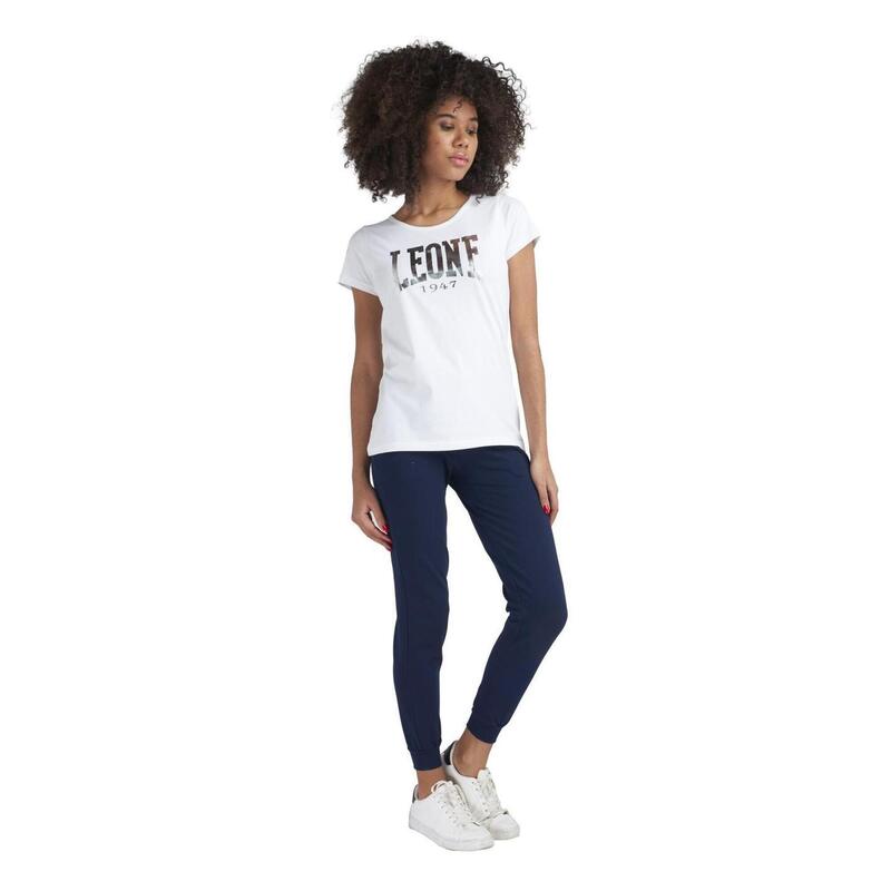 T-shirt Leone donna con maniche corte e logo grande Basic