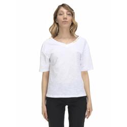 T-shirt met korte mouwen en V-hals voor dames Earth Tones