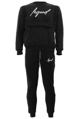 Joggingpak sweater heren/dames signature milano zwart fitness en hardlopen