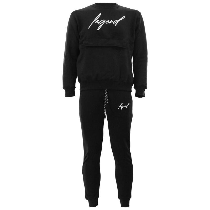 Joggingpak sweater Heren/Dames signature line zwart  - Copy Fitness en Hardlopen