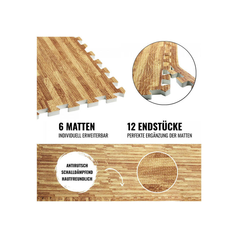 Schutzmattenset mit 6 Teilen + Endstücken