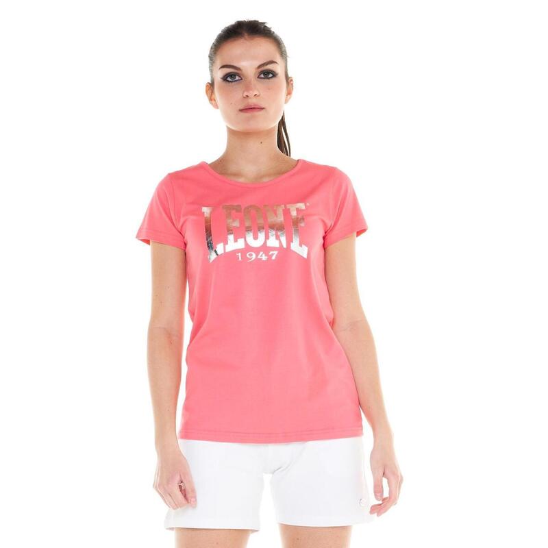 T-shirt à manches courtes à gros logo pour femme Leone basic