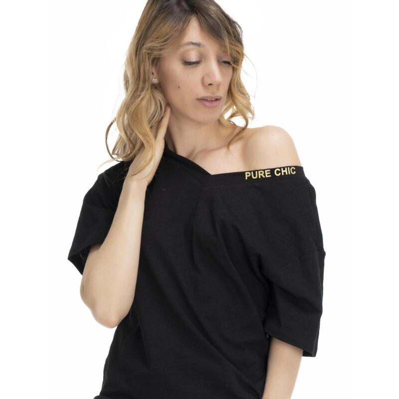 Tons de terre T-shirt col V femme