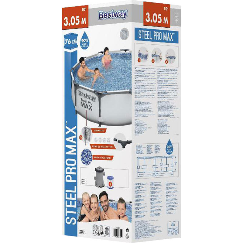 Piscine Bestway Steel Pro Max + pompe à filtre 305 cm