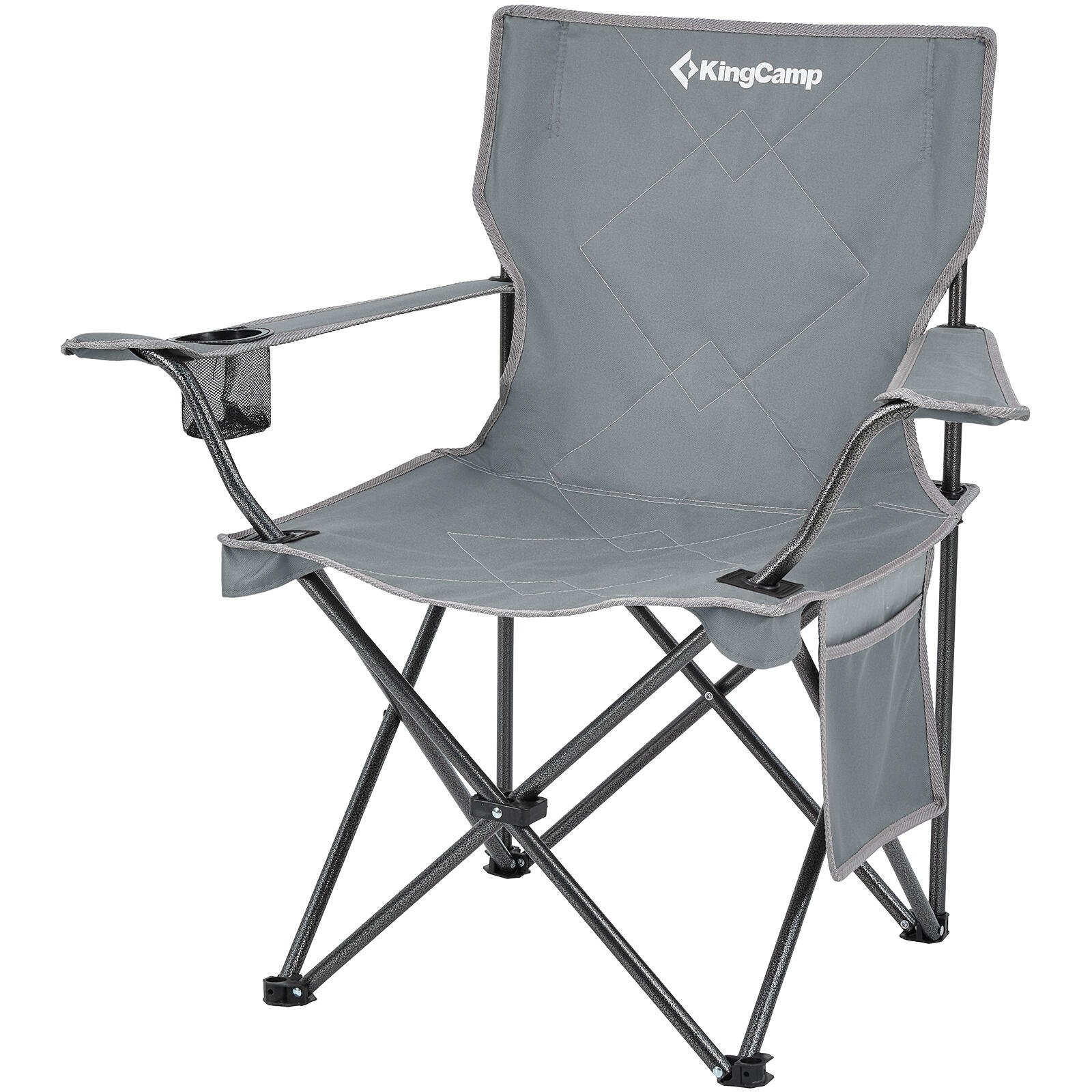 Kingcamp - Chaise De Camping Tanger Pliant Xl - Chaise - Gris - Taille Unique - Decathlon