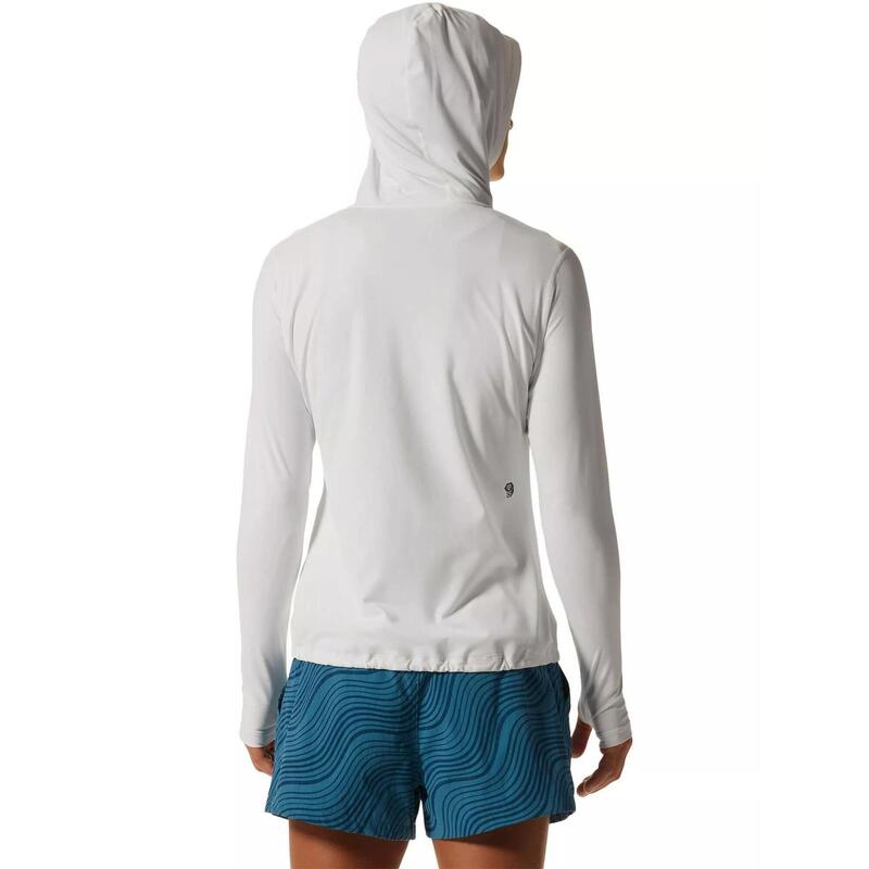 Tricou cu maneci lungi, pentru sport Crater Lake LS Hoody - gri femei