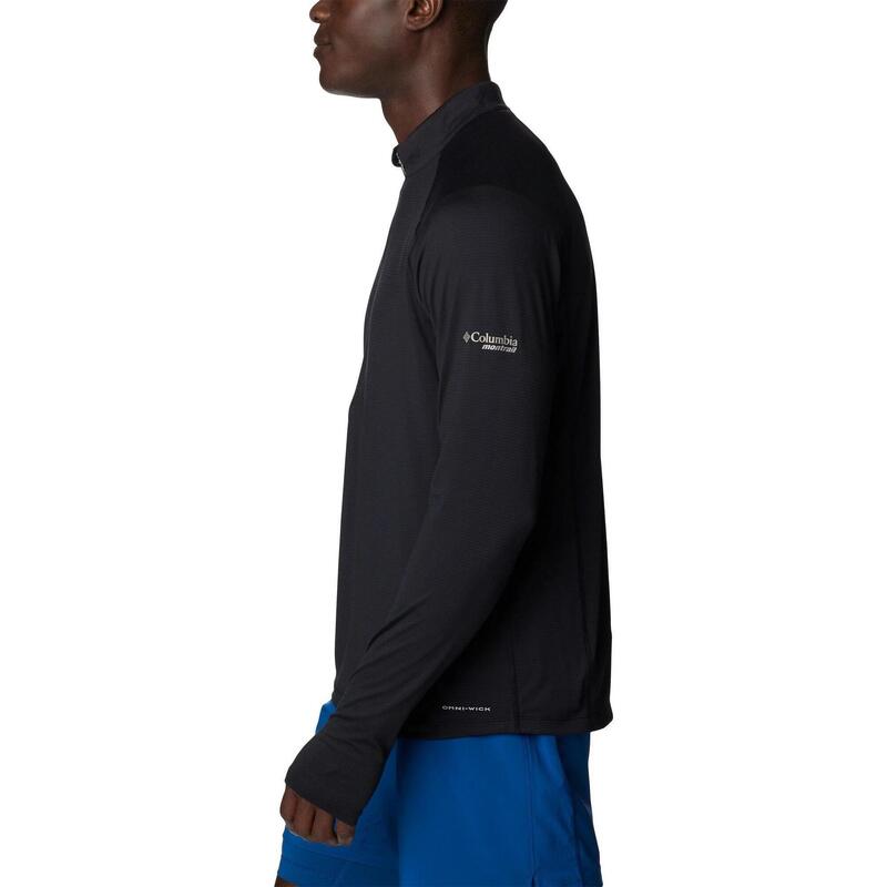 M Endless Trail 1/2 Zip Mesh Long Sleeve férfi polár pulóver - fekete