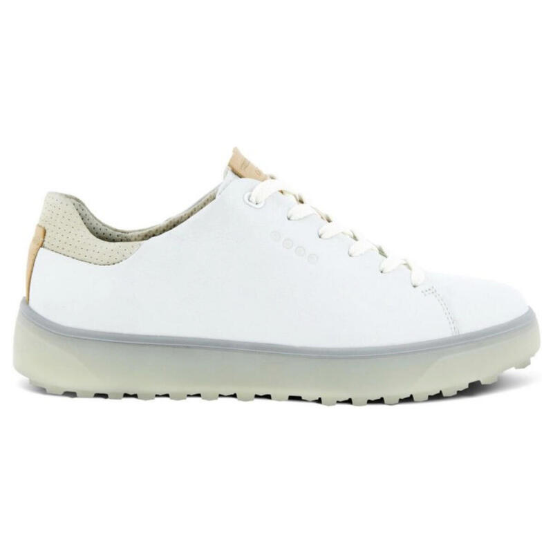 ECCO Tray, Zapatos de Golf para Mujer, Cuero Impermeable, Blanco