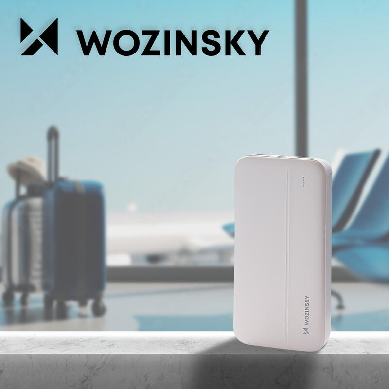 Powerbank turystyczny Wozinsky 10000mAh 2 x USB bialy
