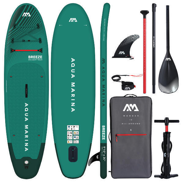 Aqua Marina - Planche De Stand Up Paddle Gonflable Aqua Marina Breeze 300 Cm Vert - Planche De Stand Up Paddle - Noir|vert - 3 M - Decathlon