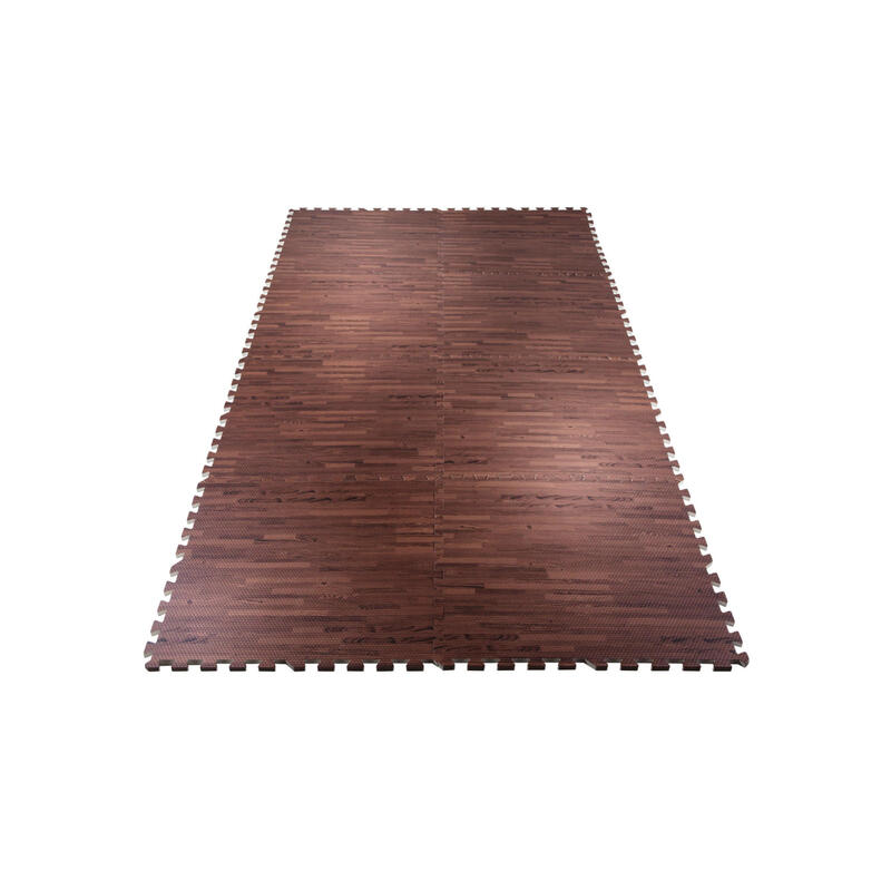 Vloermatten - Bescherming 8 stuks -  2,88 m2 - Donkere houtkleur
