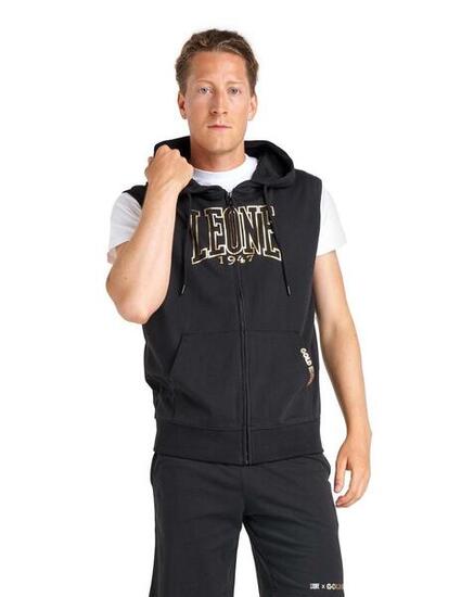 Sweat à capuche sans manches en jersey épais pour homme Gold Edition