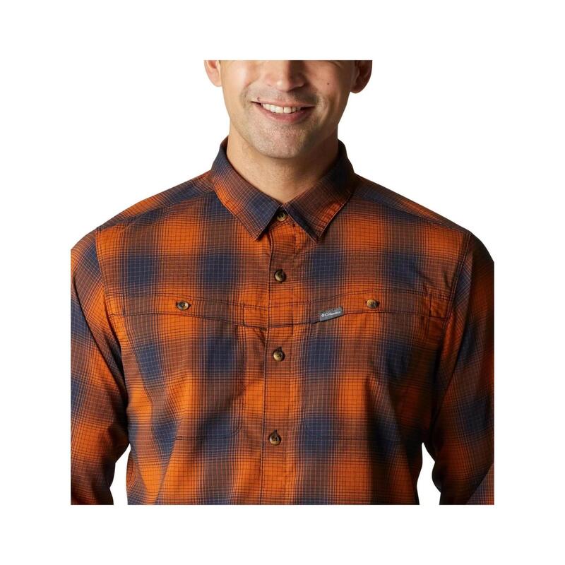 Camasa de drumetie Newton Ridge II Plaid Long Sleeve Shirt - portocaliu barbati