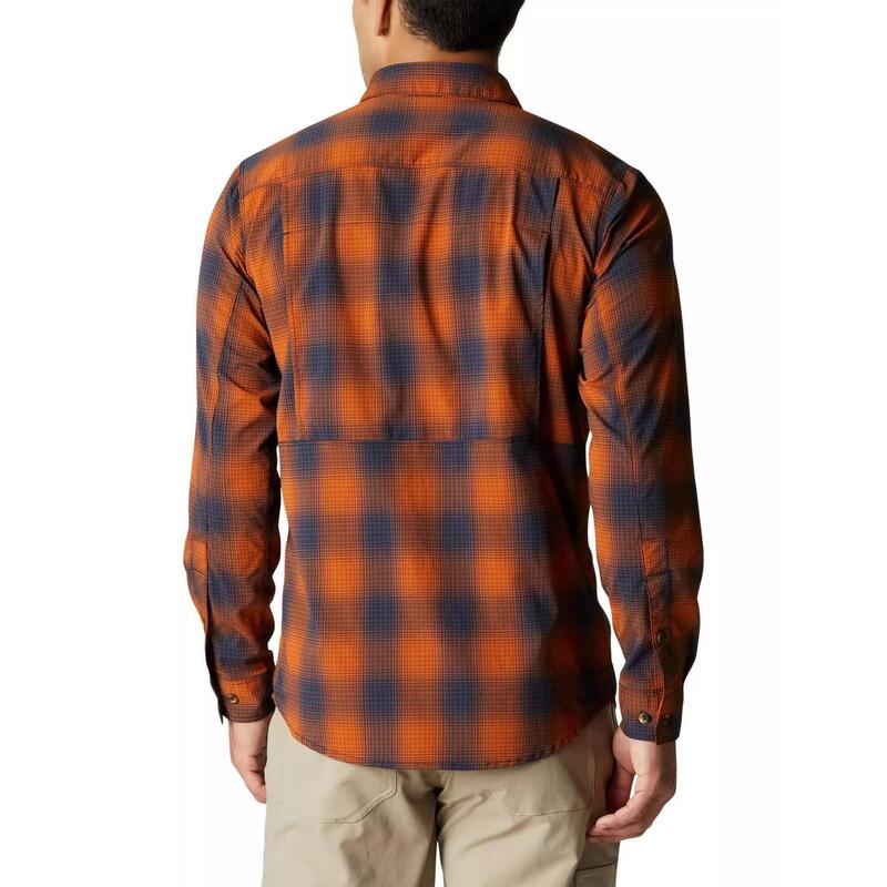 Newton Ridge II Plaid Long Sleeve Shirt férfi túraing - narancssárga