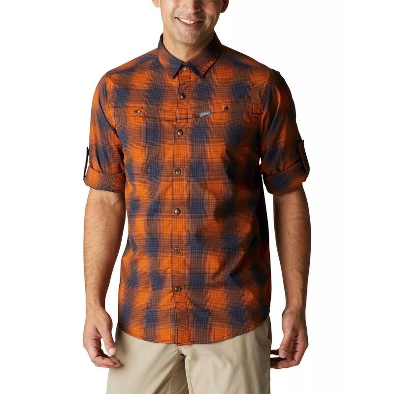 Camasa de drumetie Newton Ridge II Plaid Long Sleeve Shirt - portocaliu barbati