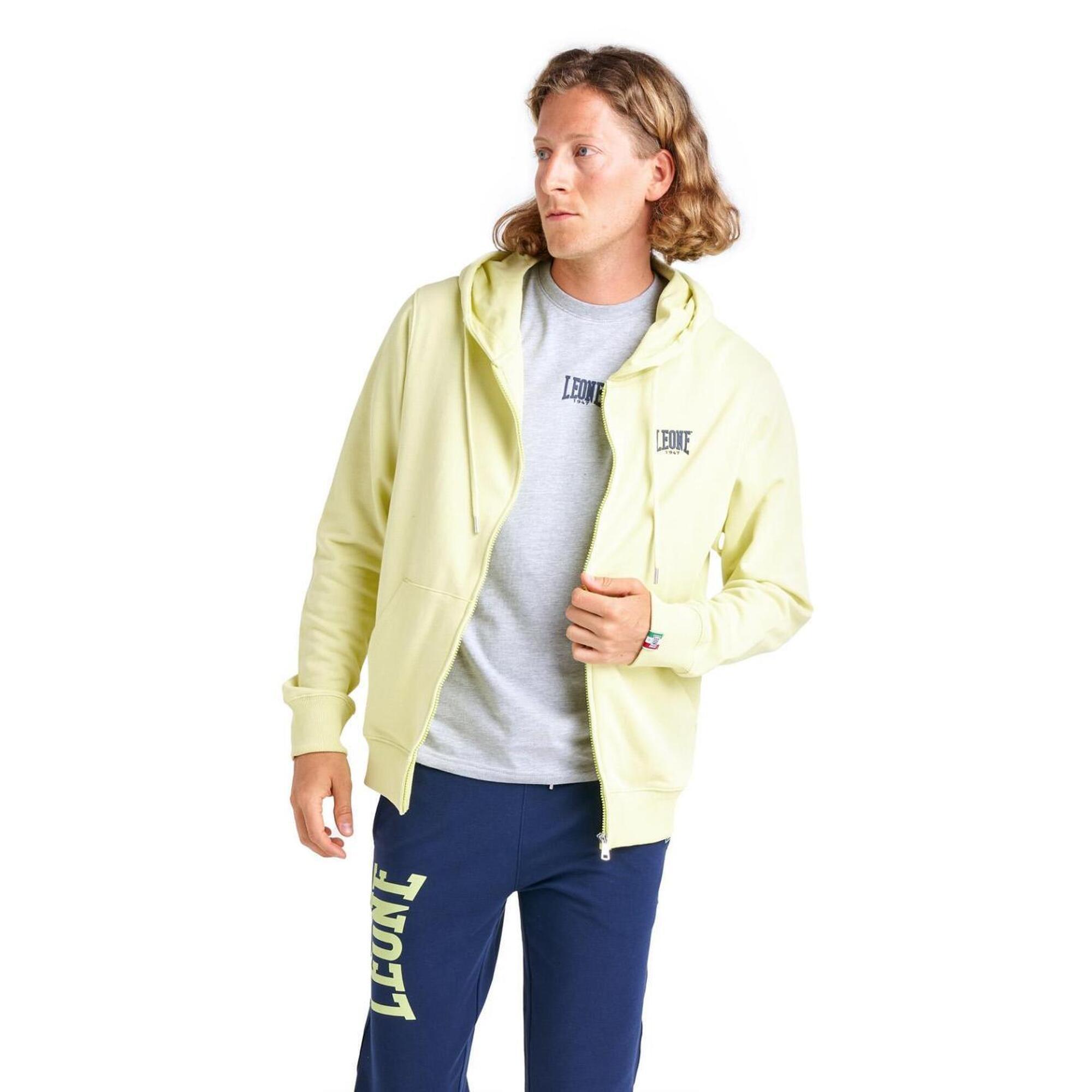 Leone 1947 Apparel - Leone Basic Sweat À Capuche Zippé Sans Sweat-shirt Pour Hommes - Sweat-shirt - Jaune|vert - 42 M/l - Decathlon