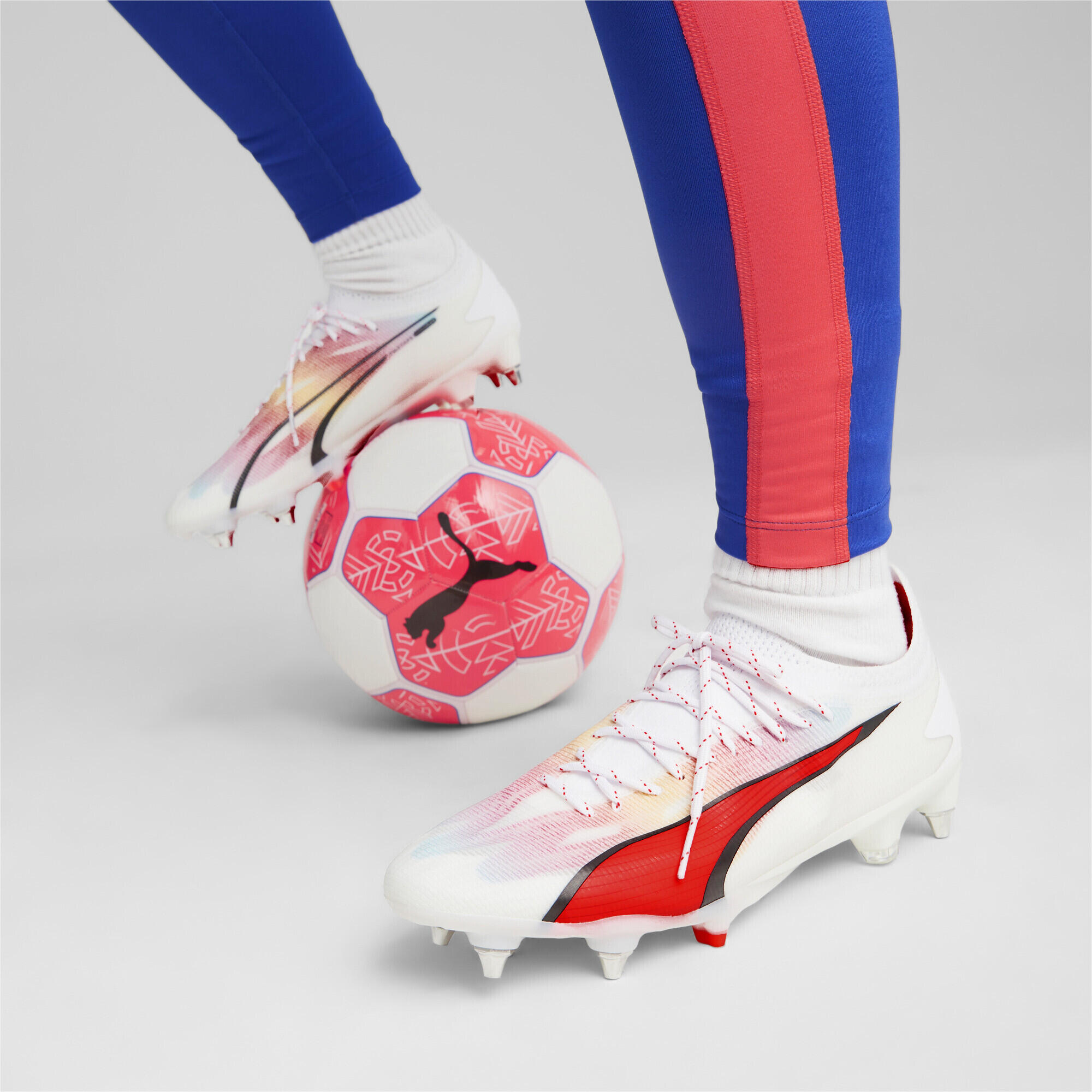 Scarpe da calcio ULTRA ULTIMATE MxSG da uomo PUMA White Black Fire Orchid Red 2/7