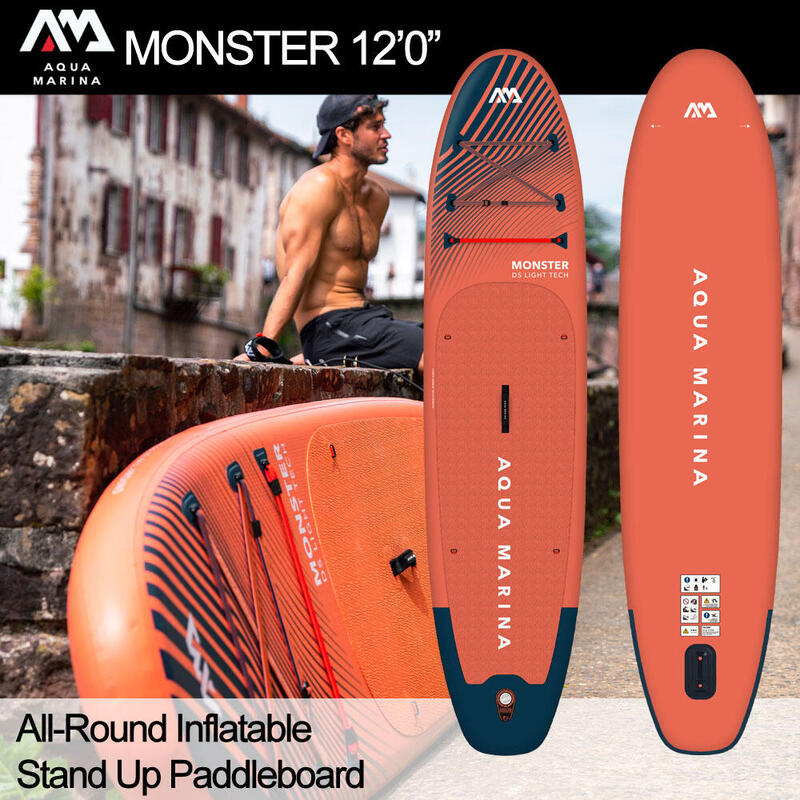 Aqua Marina MONSTER 366cm Stand Up Paddleboard Pakket Rood