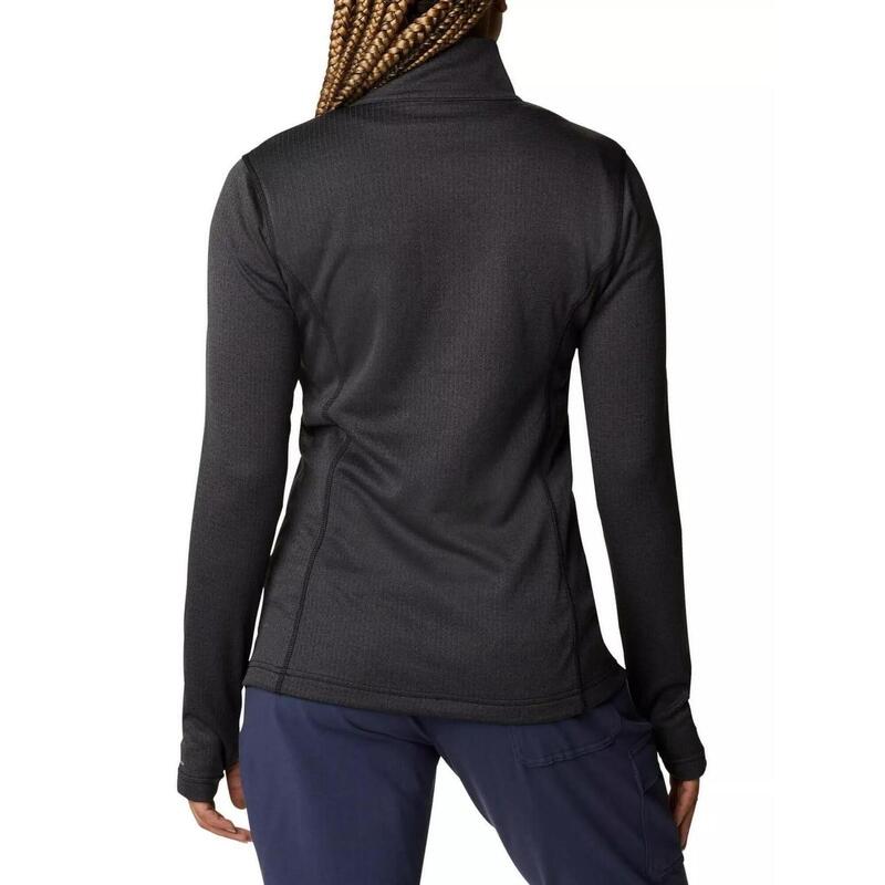 Fleecepullover W Park View Grid Fleece Full Zip Damen - Schwarz