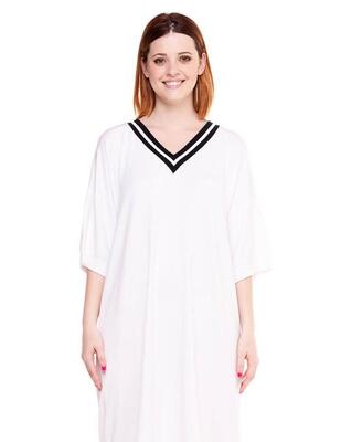 Schwarz-weißes, entspanntes Kleid für Damen