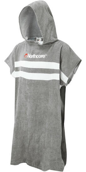 Poncho de Surf Poncho à capuche à rayures - Gris adulte