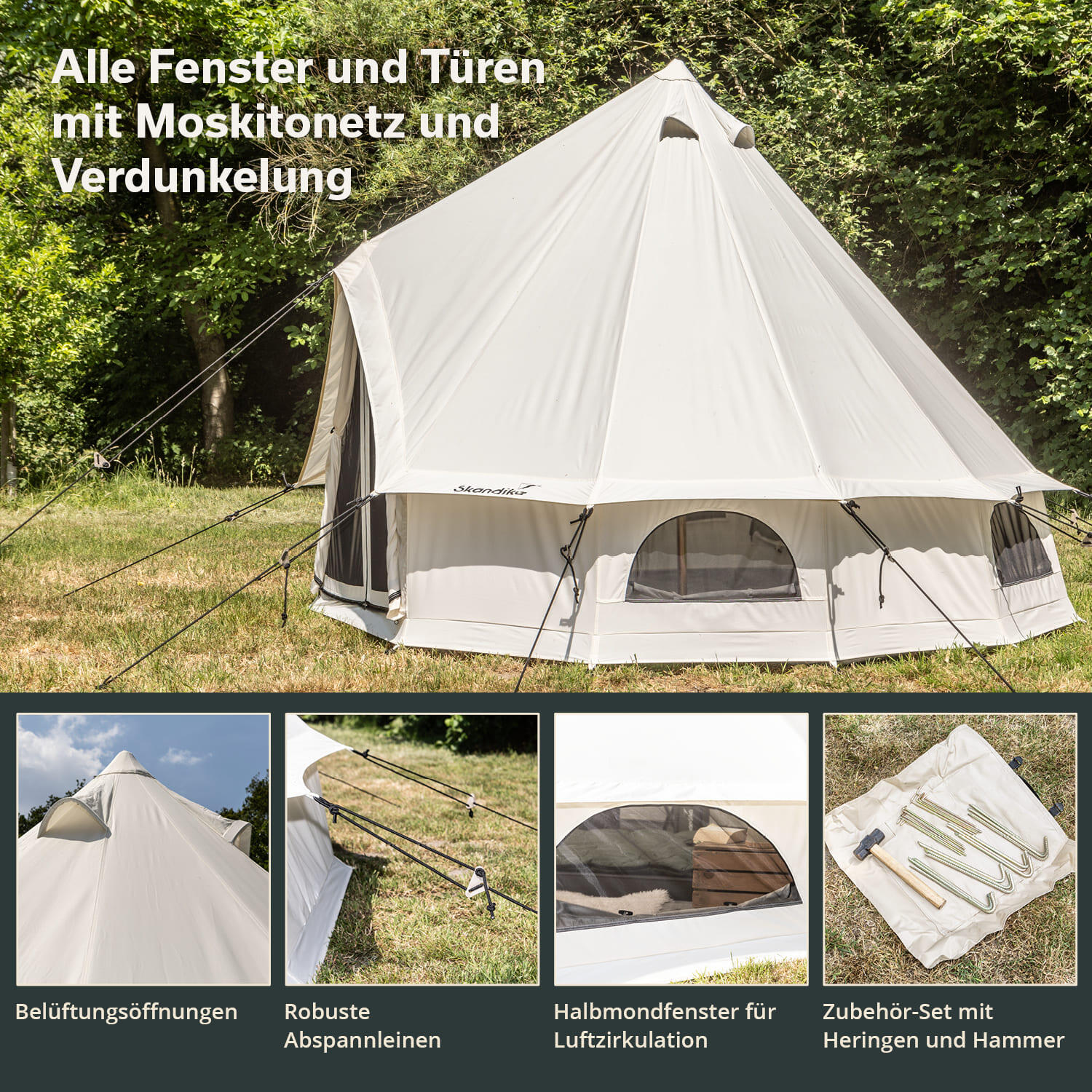 Tipi-Zelt - Tipi Jatuni 300 Protect - für 3 Personen - eingenähter Zeltboden 4/8