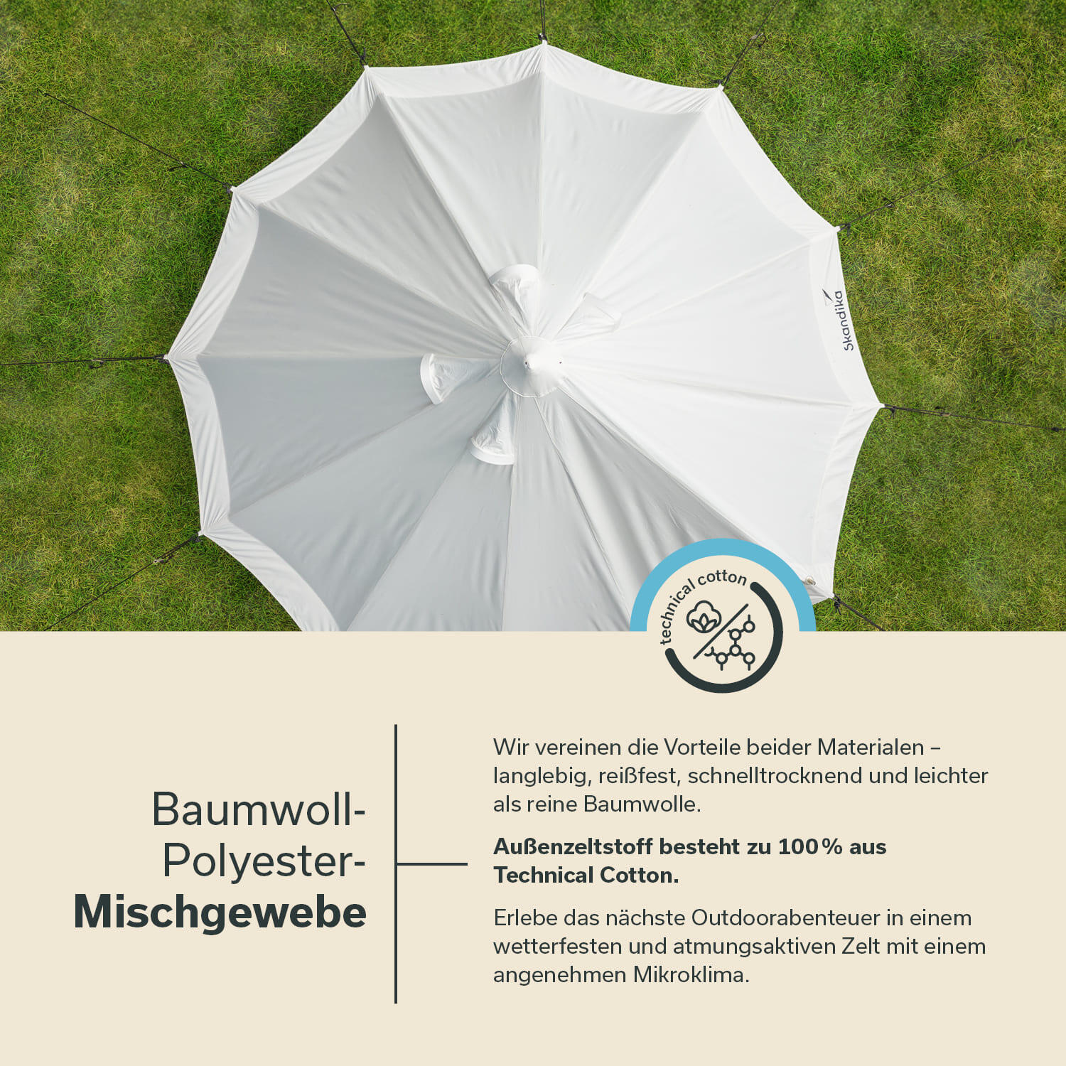 Tipi-Zelt - Tipi Jatuni 300 Protect - für 3 Personen - eingenähter Zeltboden 2/8