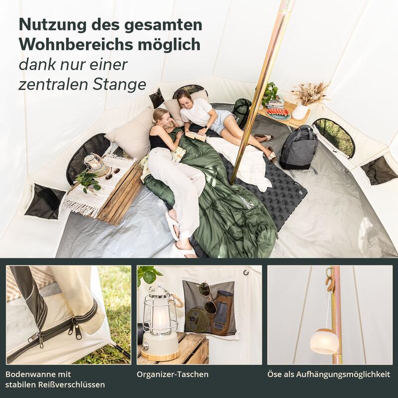 Namiot kempingowy Tipi Jatuni 300 Protect, 3-osobowy, 1 duża sypialnia