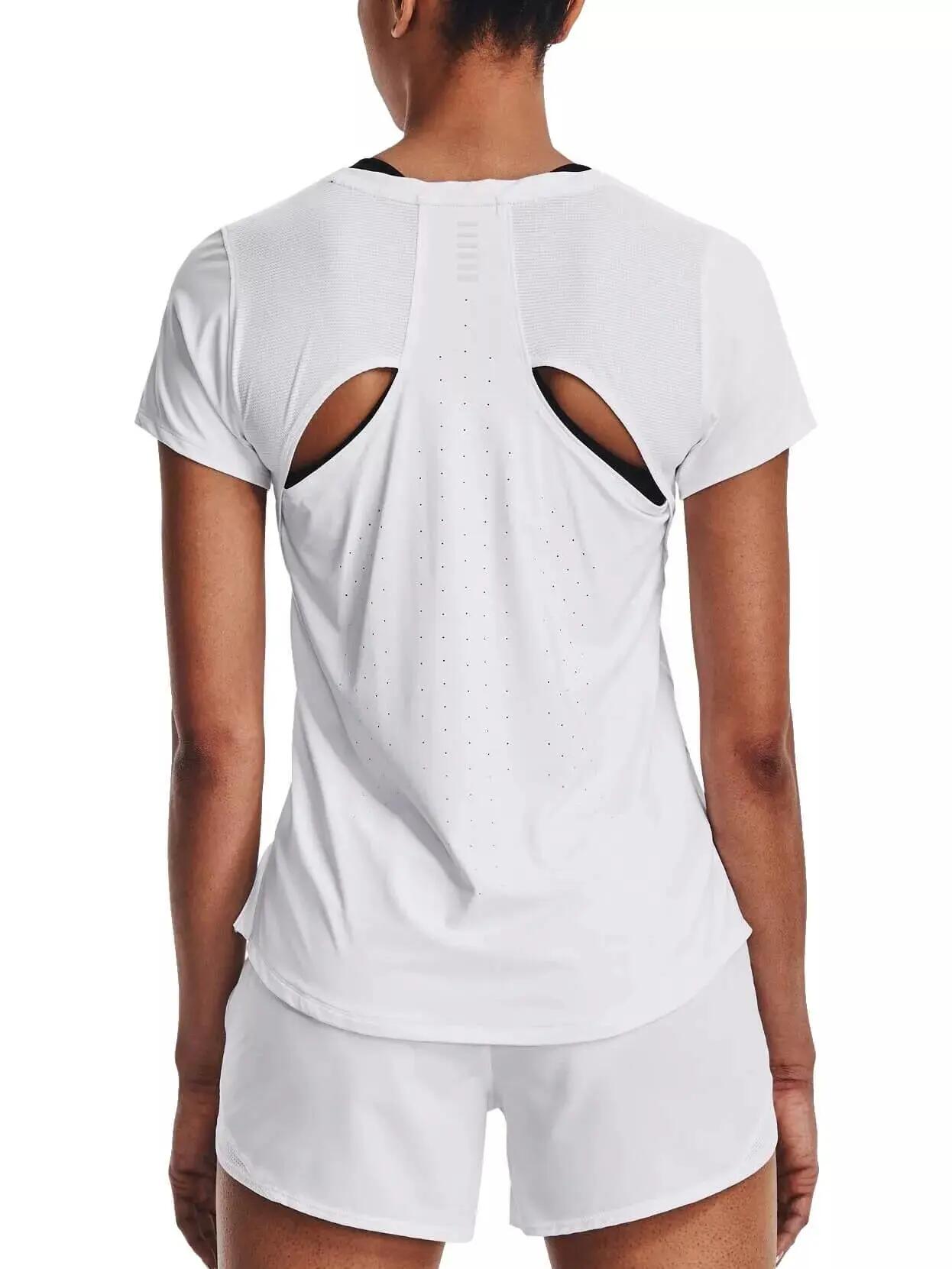 UA IsoChill 200 Laser Tee női rövid ujjú sport póló - fehér 2/6