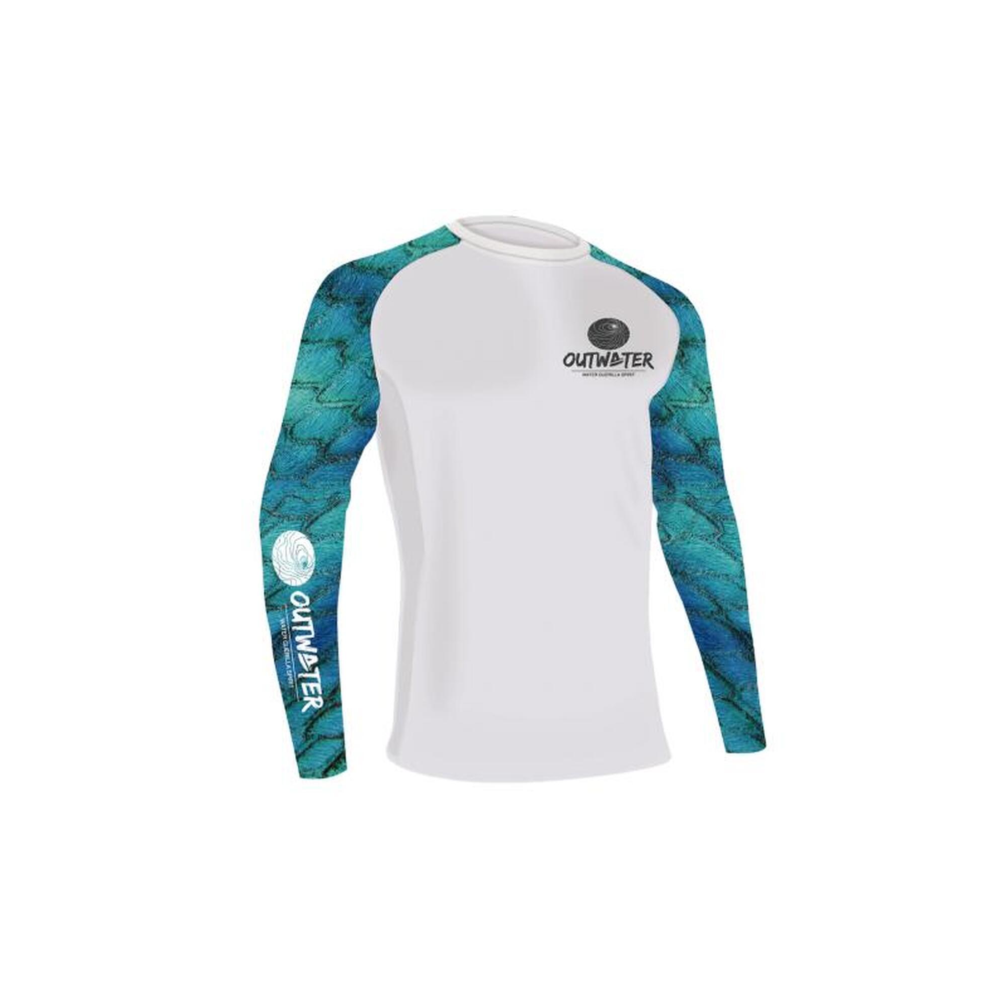 Outwater - Jersey Anti Uv Outwater Camp One - Rashguard - Blanc|bleu - 48 Xl - Decathlon