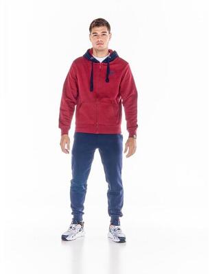 Basic-Trainingsanzug für Herren mit Kapuze und durchgehendem Reißverschluss