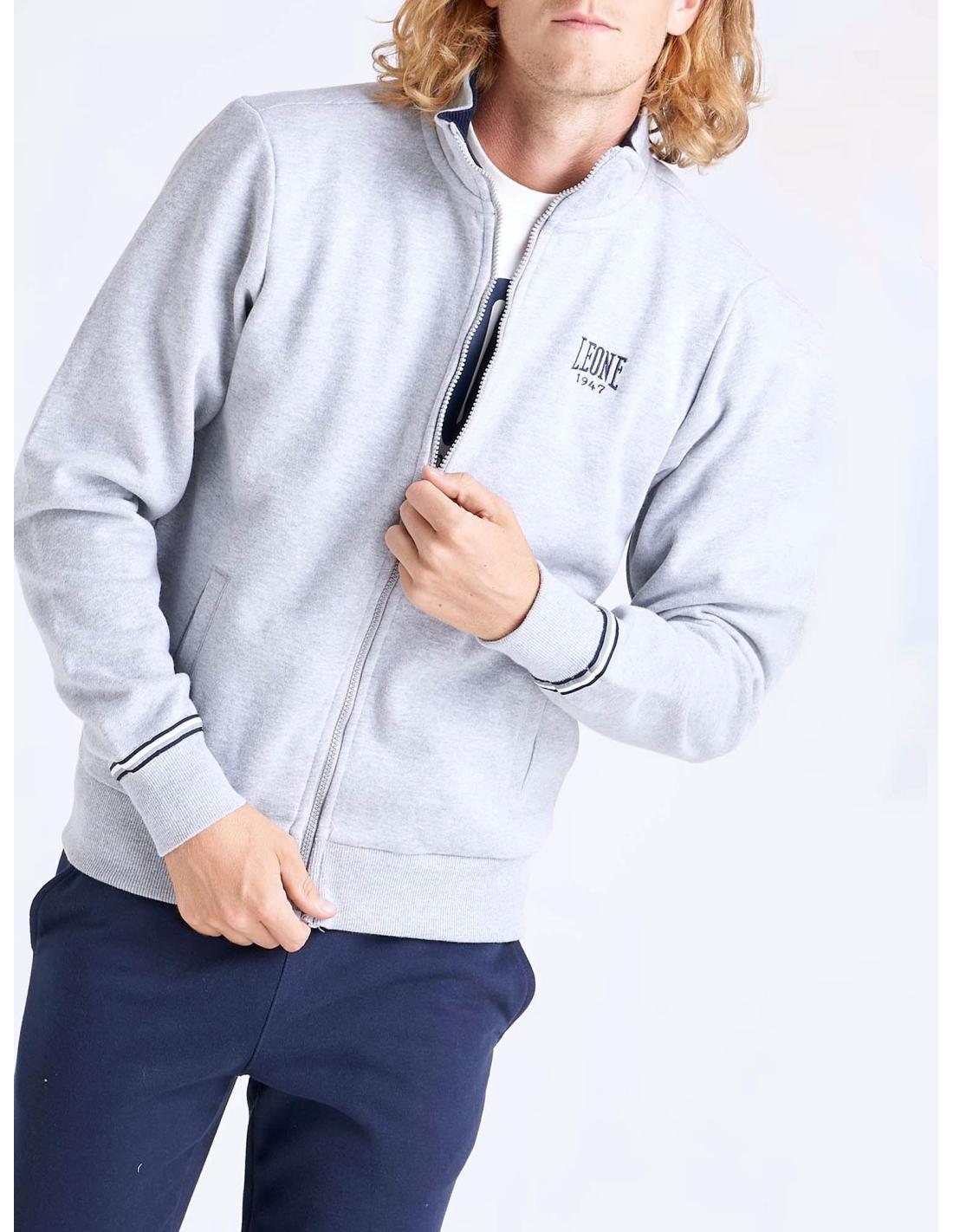 Fato de treino masculino com gola alta e fecho de correr College Ash 5/6
