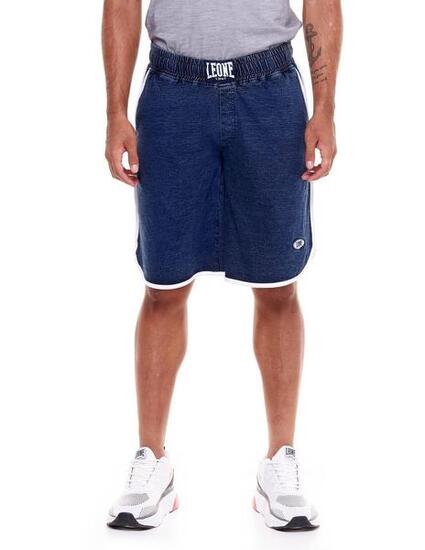 Bermuda denim délavé pour homme Leone Indigo
