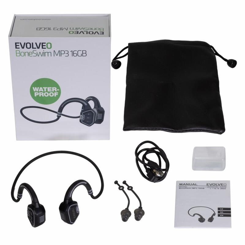 Voděodolná bezdrátová sluchátka na lícní kosti BoneSwim MP3 16GB, šedá