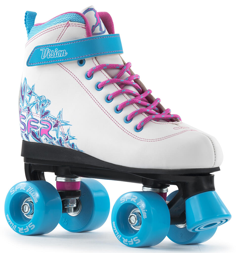 Vision II White/Blue Kids Quad Roller Skates 1/3