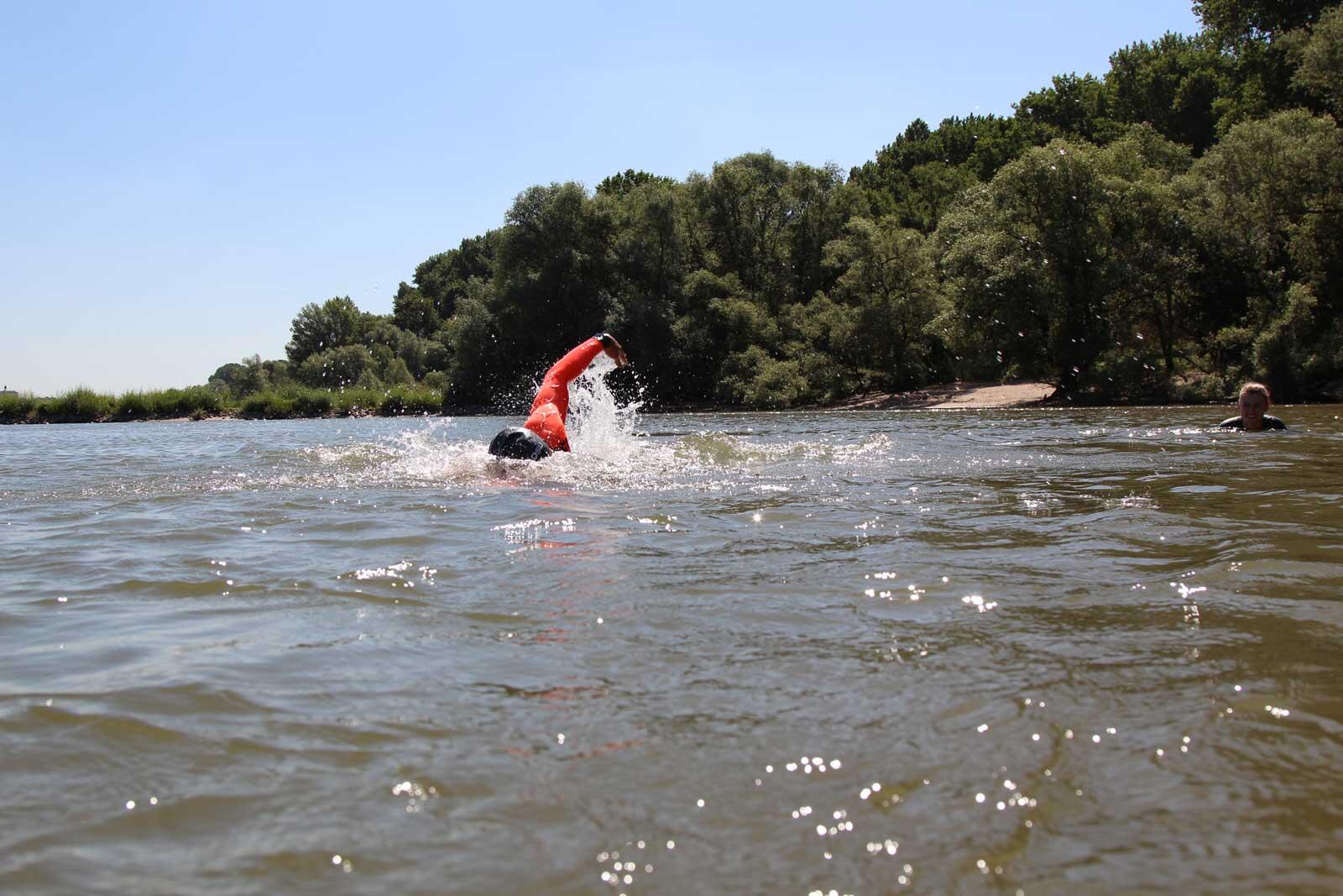 Schwimmen Boje Freiwasser leuchtend - Safety Buoy orange 3/4