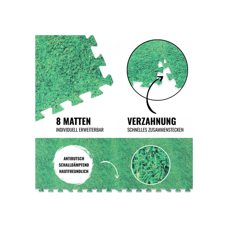 Vloermatten - Puzzelsmatten - 8 stuks - Totaal 2,88 m2 - Groen