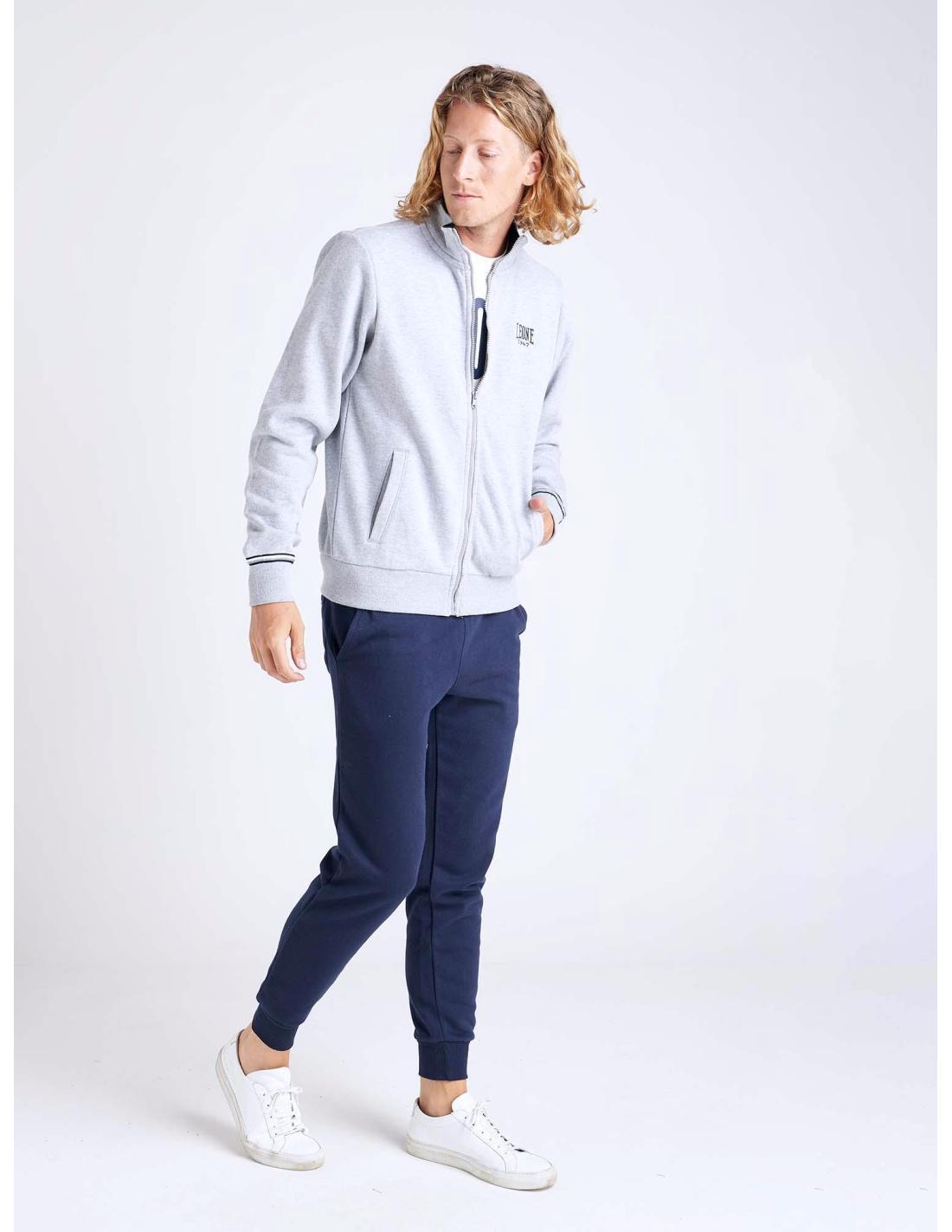 Fato de treino masculino com gola alta e fecho de correr College Ash 3/6