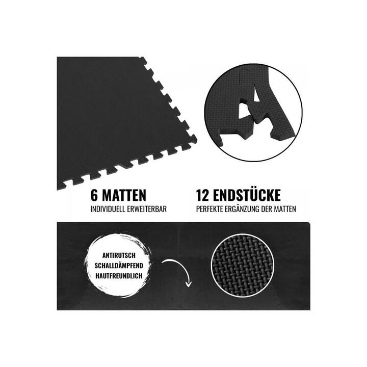 PACK 6 DALLES DE PROTECTION+12 BORDURES | FITNESS MUSCULATION | COLORIS AU CHOIX GORILLA SPORTS 