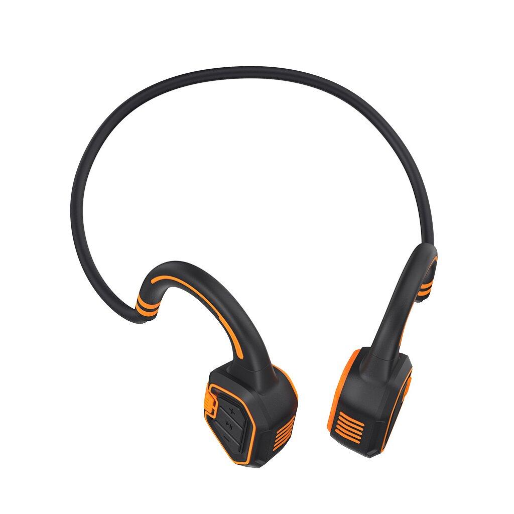 Voděodolná bezdrátová sluchátka na lícní kosti BoneSwim MP3 16GB, oranžová 3/4