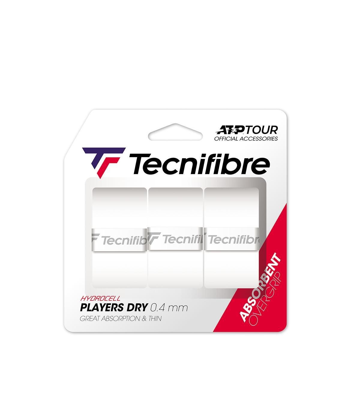TECNIFIBRE Conjunto De 3 Overgrips Tecnifibre Players Dry Brancos