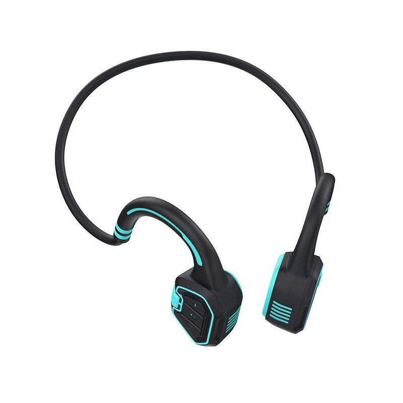 Voděodolná bezdrátová sluchátka na lícní kosti BoneSwim MP3 16GB, modrá